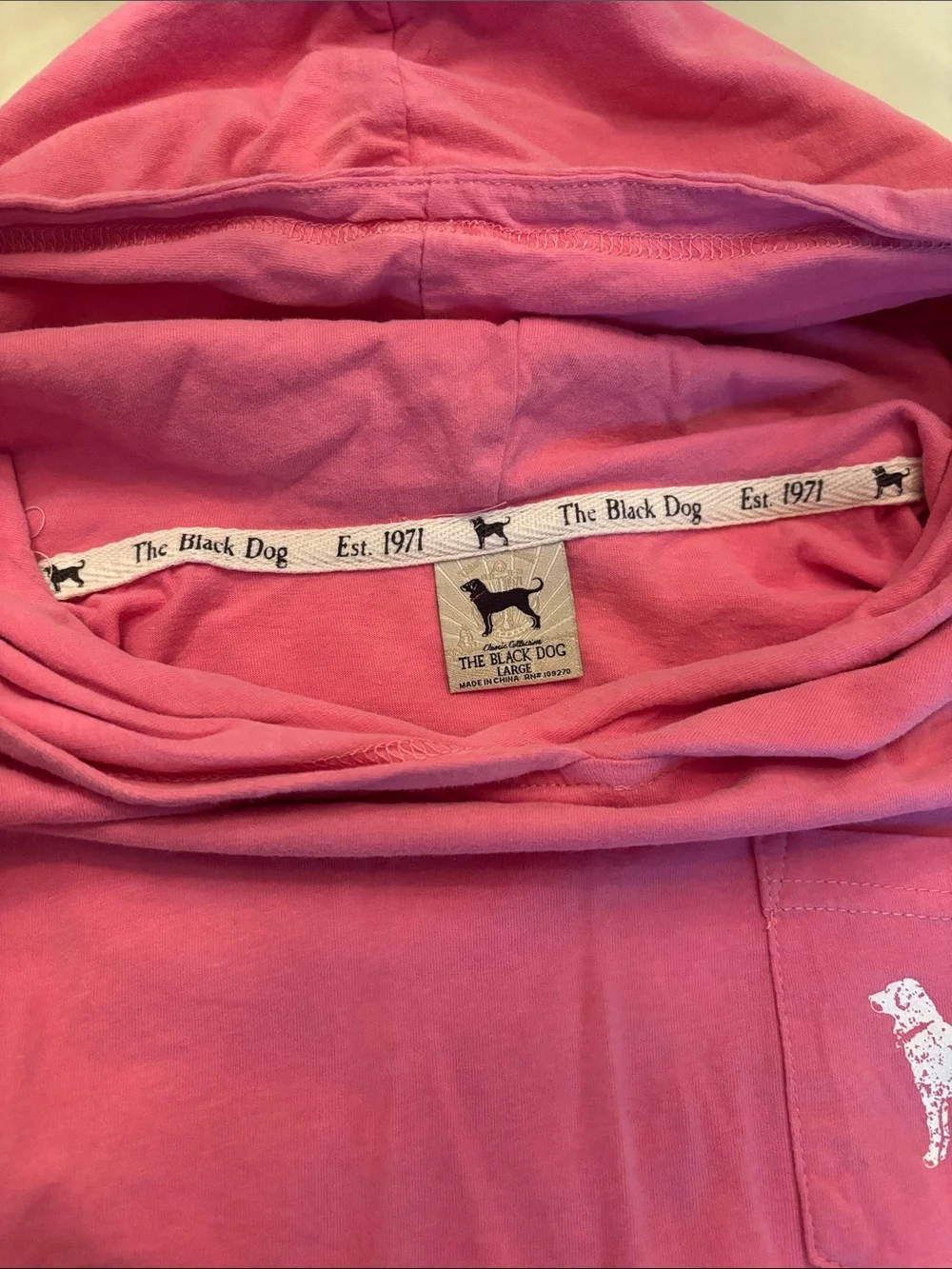 Vineyard Vines Girls' Pink Hooded Pocket Tee with Dog Graphic